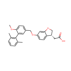 COc1ccc(COc2ccc3c(c2)OC[C@@H]3CC(=O)O)cc1-c1c(C)cccc1C ZINC000059570142