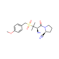 COc1ccc(CS(=O)(=O)C(C)(C)[C@H](N)C(=O)N2CCC[C@H]2C#N)cc1 ZINC000053132681