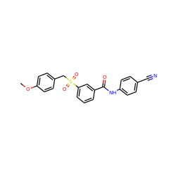 COc1ccc(CS(=O)(=O)c2cccc(C(=O)Nc3ccc(C#N)cc3)c2)cc1 ZINC000219562390