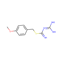 COc1ccc(CSC(=N)N=C(N)N)cc1 ZINC000014966634