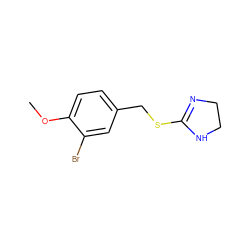 COc1ccc(CSC2=NCCN2)cc1Br ZINC000000374901