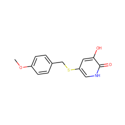 COc1ccc(CSc2c[nH]c(=O)c(O)c2)cc1 ZINC000206406751