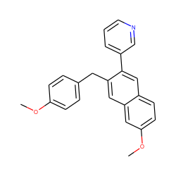 COc1ccc(Cc2cc3cc(OC)ccc3cc2-c2cccnc2)cc1 ZINC000040956592