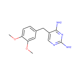 COc1ccc(Cc2cnc(N)nc2N)cc1OC ZINC000000024946