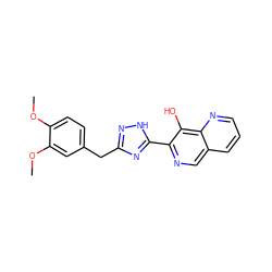 COc1ccc(Cc2n[nH]c(-c3ncc4cccnc4c3O)n2)cc1OC ZINC000034505703