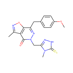 COc1ccc(Cc2nn(Cc3n[nH]c(=S)n3C)c(=O)c3c(C)noc23)cc1 ZINC000084586943