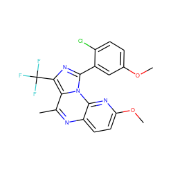 COc1ccc(Cl)c(-c2nc(C(F)(F)F)c3c(C)nc4ccc(OC)nc4n23)c1 ZINC000073169359