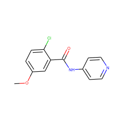 COc1ccc(Cl)c(C(=O)Nc2ccncc2)c1 ZINC000096282859