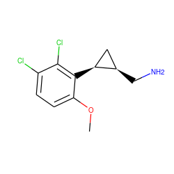 COc1ccc(Cl)c(Cl)c1[C@H]1C[C@H]1CN ZINC000653709071