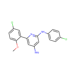 COc1ccc(Cl)cc1-c1cc(N)cc(Nc2ccc(Cl)cc2)n1 ZINC000028522872