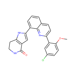 COc1ccc(Cl)cc1-c1ccc2cccc(-c3cc4c([nH]3)CCNC4=O)c2n1 ZINC000222366046