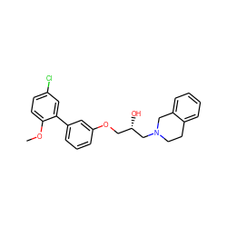 COc1ccc(Cl)cc1-c1cccc(OC[C@H](O)CN2CCc3ccccc3C2)c1 ZINC000218393270