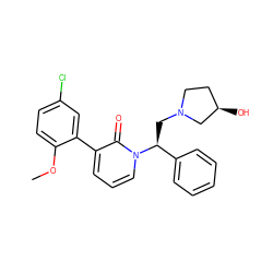 COc1ccc(Cl)cc1-c1cccn([C@@H](CN2CC[C@@H](O)C2)c2ccccc2)c1=O ZINC000013488465