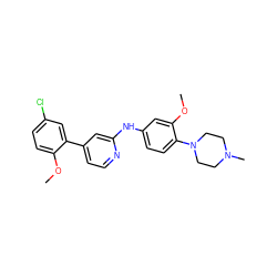 COc1ccc(Cl)cc1-c1ccnc(Nc2ccc(N3CCN(C)CC3)c(OC)c2)c1 ZINC000095595014