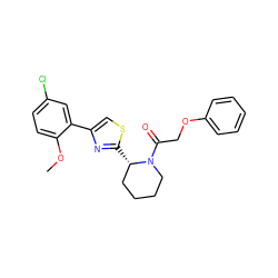 COc1ccc(Cl)cc1-c1csc([C@H]2CCCCN2C(=O)COc2ccccc2)n1 ZINC000118596262