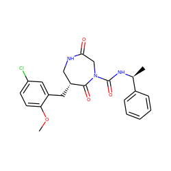 COc1ccc(Cl)cc1C[C@@H]1CNC(=O)CN(C(=O)N[C@@H](C)c2ccccc2)C1=O ZINC000028894994