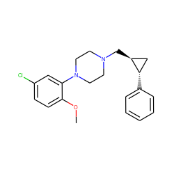 COc1ccc(Cl)cc1N1CCN(C[C@H]2C[C@@H]2c2ccccc2)CC1 ZINC000013814462