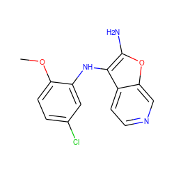 COc1ccc(Cl)cc1Nc1c(N)oc2cnccc12 ZINC000222961789