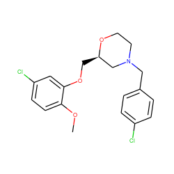 COc1ccc(Cl)cc1OC[C@@H]1CN(Cc2ccc(Cl)cc2)CCO1 ZINC001772587770