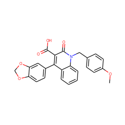 COc1ccc(Cn2c(=O)c(C(=O)O)c(-c3ccc4c(c3)OCO4)c3ccccc32)cc1 ZINC000000841055