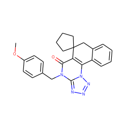 COc1ccc(Cn2c(=O)c3c(n4nnnc24)-c2ccccc2CC32CCCC2)cc1 ZINC000169304015