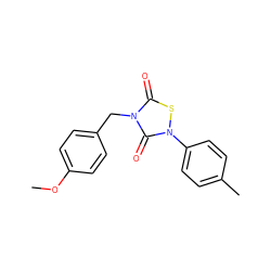 COc1ccc(Cn2c(=O)sn(-c3ccc(C)cc3)c2=O)cc1 ZINC000084711549