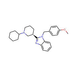 COc1ccc(Cn2c([C@@H]3CCCN(C4CCCCC4)C3)nc3ccccc32)cc1 ZINC000049070558