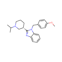 COc1ccc(Cn2c([C@H]3CCCN(C(C)C)C3)nc3ccccc32)cc1 ZINC000049072938