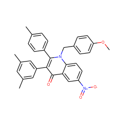 COc1ccc(Cn2c(-c3ccc(C)cc3)c(-c3cc(C)cc(C)c3)c(=O)c3cc([N+](=O)[O-])ccc32)cc1 ZINC001772633831