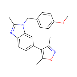 COc1ccc(Cn2c(C)nc3ccc(-c4c(C)noc4C)cc32)cc1 ZINC000169322562