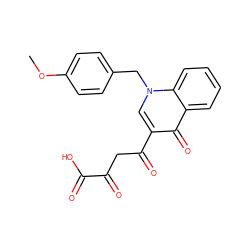 COc1ccc(Cn2cc(C(=O)CC(=O)C(=O)O)c(=O)c3ccccc32)cc1 ZINC000473169313