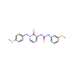 COc1ccc(Cn2cccc(NC(=O)Nc3cccc(OC)c3)c2=O)cc1 ZINC000005000876