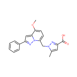 COc1ccc(Cn2nc(C(=O)O)cc2C)n2nc(-c3ccccc3)cc12 ZINC001772575197