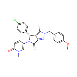 COc1ccc(Cn2nc3c(c2C)[C@@H](c2ccc(Cl)cc2)N(c2ccc(=O)n(C)c2)C3=O)cc1 ZINC000261156887