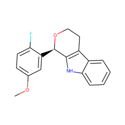 COc1ccc(F)c([C@H]2OCCc3c2[nH]c2ccccc32)c1 ZINC000209390257