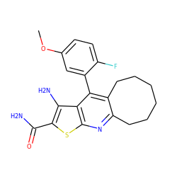 COc1ccc(F)c(-c2c3c(nc4sc(C(N)=O)c(N)c24)CCCCCC3)c1 ZINC000095539355