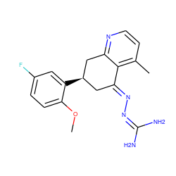 COc1ccc(F)cc1[C@@H]1C/C(=N\N=C(N)N)c2c(C)ccnc2C1 ZINC000013474712