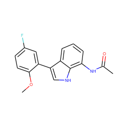 COc1ccc(F)cc1-c1c[nH]c2c(NC(C)=O)cccc12 ZINC000473097081