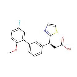 COc1ccc(F)cc1-c1cccc([C@H](CC(=O)O)c2nccs2)c1 ZINC001772631385