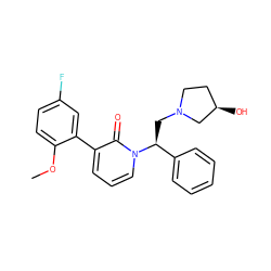 COc1ccc(F)cc1-c1cccn([C@@H](CN2CC[C@@H](O)C2)c2ccccc2)c1=O ZINC000013488467