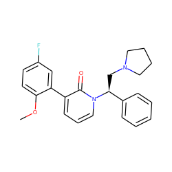 COc1ccc(F)cc1-c1cccn([C@@H](CN2CCCC2)c2ccccc2)c1=O ZINC000013436660