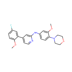 COc1ccc(F)cc1-c1ccnc(Nc2ccc(N3CCOCC3)c(OC)c2)c1 ZINC000095593360