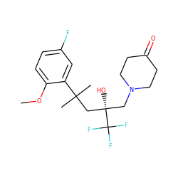 COc1ccc(F)cc1C(C)(C)C[C@@](O)(CN1CCC(=O)CC1)C(F)(F)F ZINC000034802046