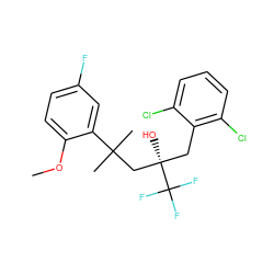 COc1ccc(F)cc1C(C)(C)C[C@@](O)(Cc1c(Cl)cccc1Cl)C(F)(F)F ZINC000028862490