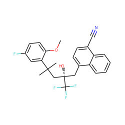 COc1ccc(F)cc1C(C)(C)C[C@@](O)(Cc1ccc(C#N)c2ccccc12)C(F)(F)F ZINC000028862549