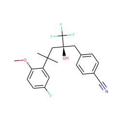 COc1ccc(F)cc1C(C)(C)C[C@@](O)(Cc1ccc(C#N)cc1)C(F)(F)F ZINC000028862437