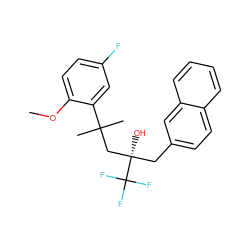 COc1ccc(F)cc1C(C)(C)C[C@@](O)(Cc1ccc2ccccc2c1)C(F)(F)F ZINC000028862450