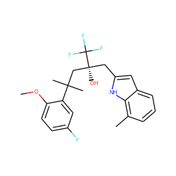 COc1ccc(F)cc1C(C)(C)C[C@](O)(Cc1cc2cccc(C)c2[nH]1)C(F)(F)F ZINC000038480144