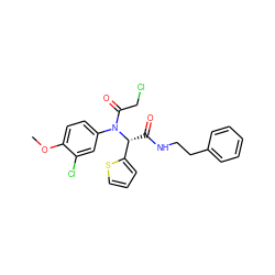 COc1ccc(N(C(=O)CCl)[C@H](C(=O)NCCc2ccccc2)c2cccs2)cc1Cl ZINC000003034974