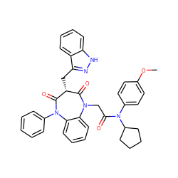 COc1ccc(N(C(=O)CN2C(=O)[C@@H](Cc3n[nH]c4ccccc34)C(=O)N(c3ccccc3)c3ccccc32)C2CCCC2)cc1 ZINC000026658757